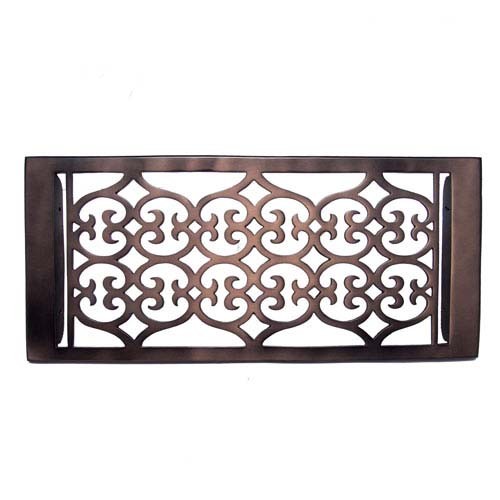 "Flower" Bronze Wall Register with Louver - 6" x 12" (7-1/2" x 13-1/2" Overall)